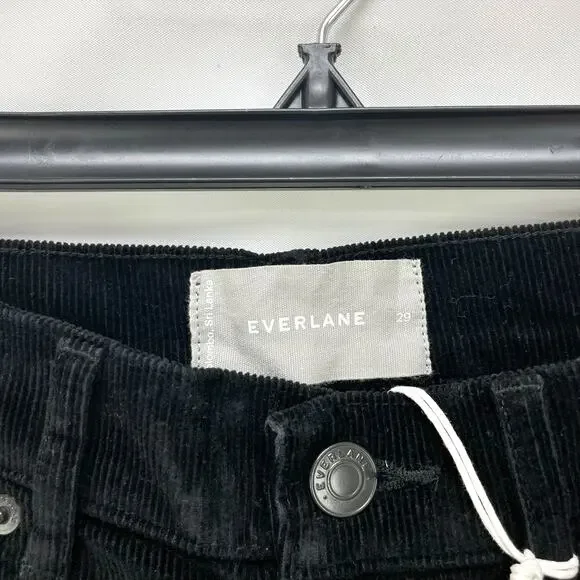 Everlane Womens Baby Cord Cheeky Pants 29 US 8 Black Corduroy Straight Leg NWT - Picture 10 of 11